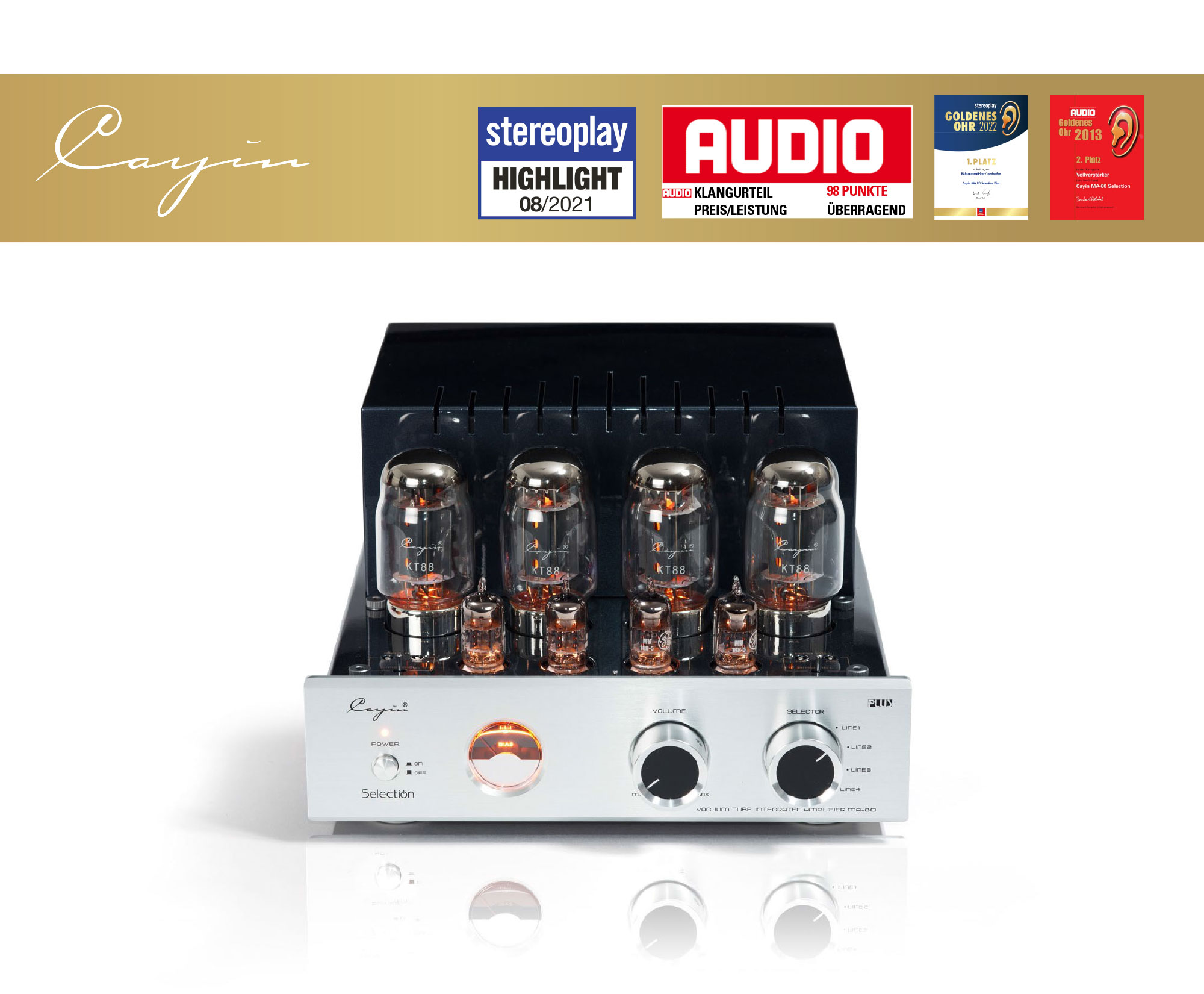 Cayin MA-80 Röhrenverstärker test logos