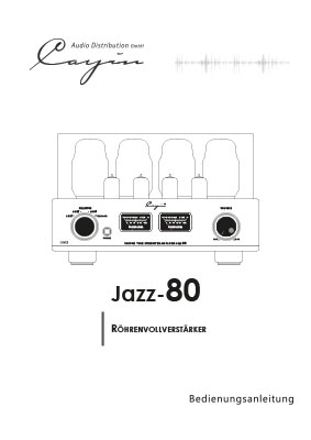 Bedinungsanleitung Cayin Jazz 80